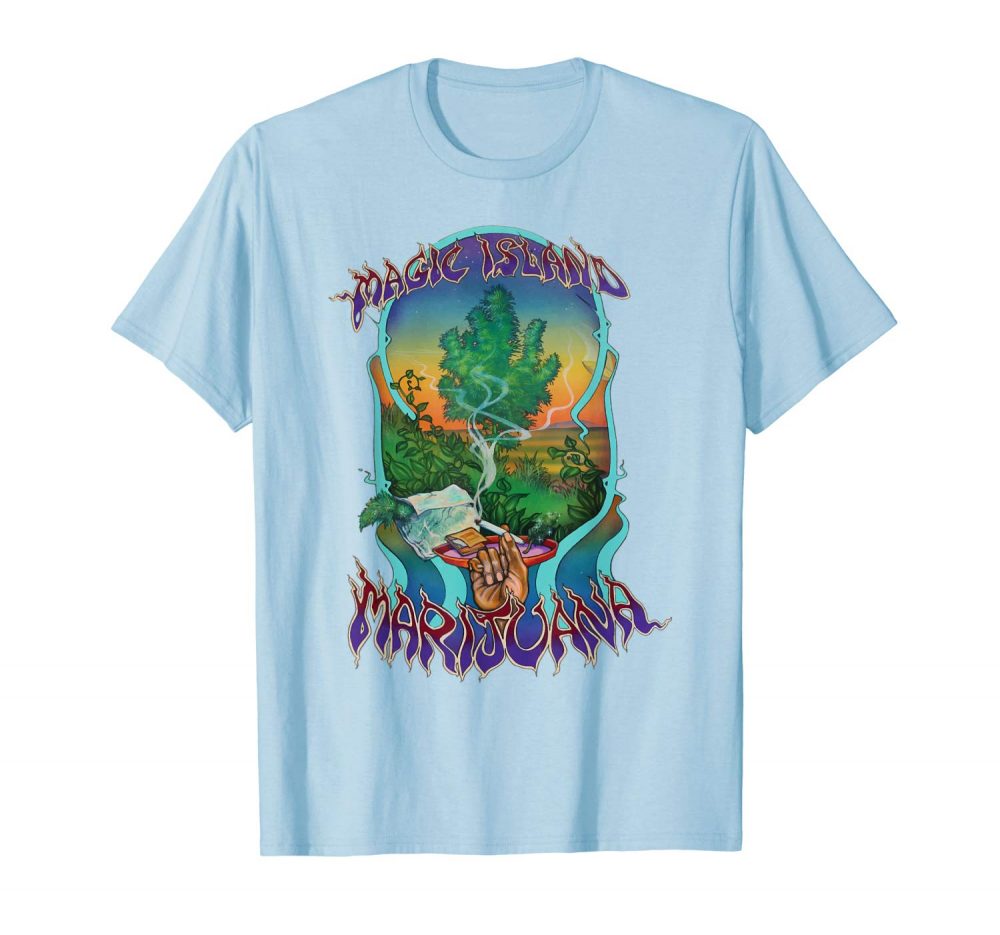 Magic Island Marijuana Tshirt | Vintage Cannabis Tees | Ganja Outpost