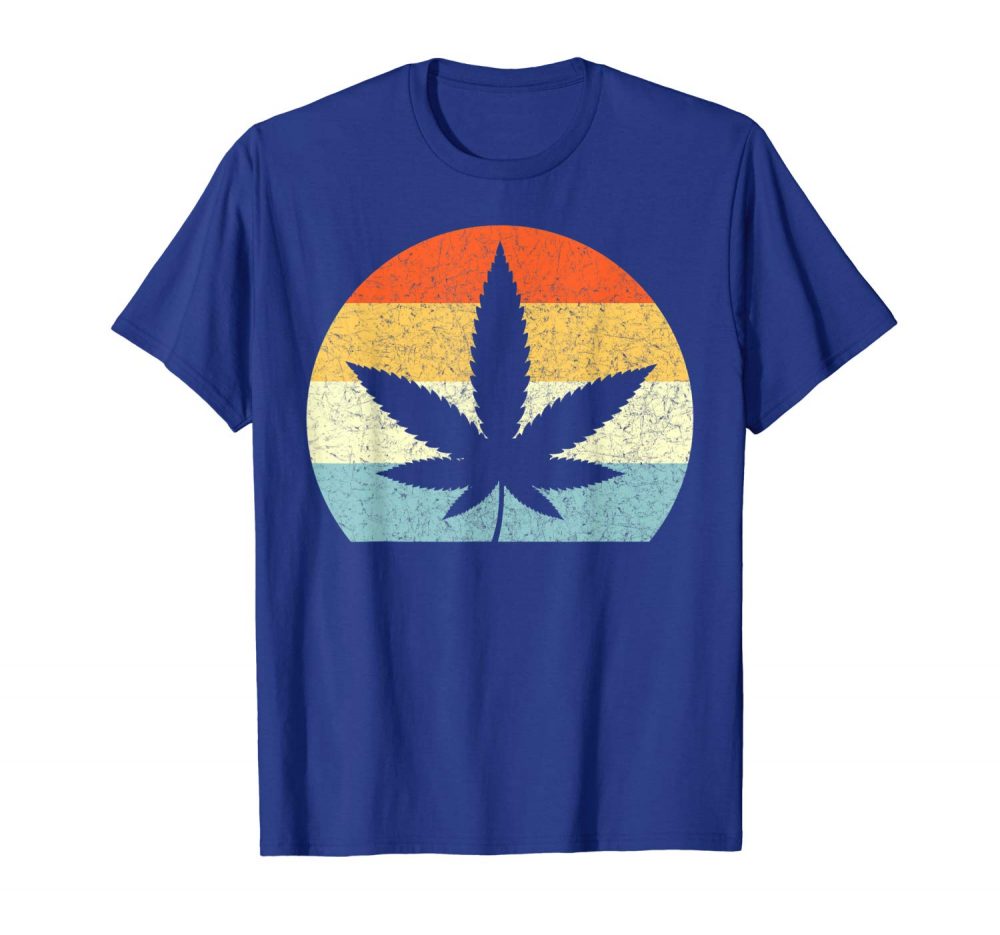 Retro Marijuana Leaf Tshirt | Vintage Cannabis Tees | Ganja Outpost